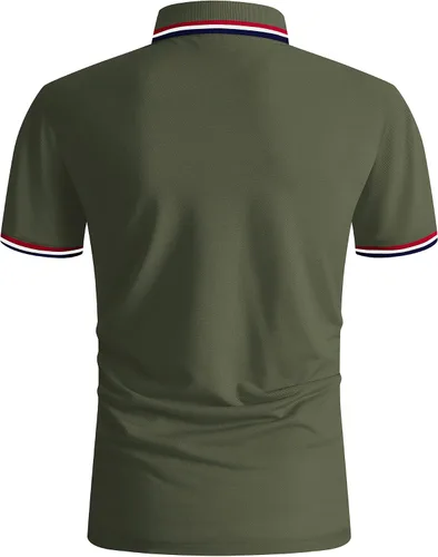 Vista 4 de SECOOD Polo para hombre que absorbe la humedad manga corta para tenis golf estilo casual