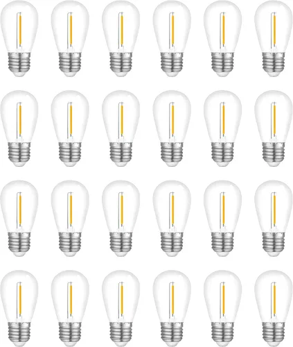 Vista 8 de Visther Bombillas de Repuesto Paquete de 24 Bombillas LED S14 de Colores para Luces de Cadena de Repuesto, Base E26 1W Plástico Irrompible