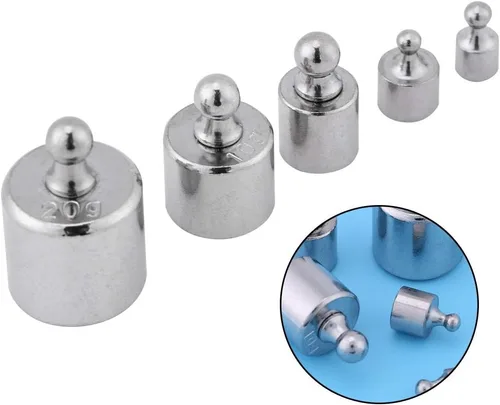 Vista 4 de FTVOGUE Juego de pesas de báscula, 5 piezas de báscula de calibración de peso, kit de prueba de peso para balanza digital 0.04 oz 0.07 oz 0.18 oz