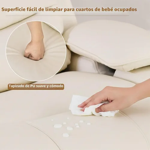 Vista 8 de Olela Auto Glider reclinable, silla mecedora automática del cuarto del bebé Beige