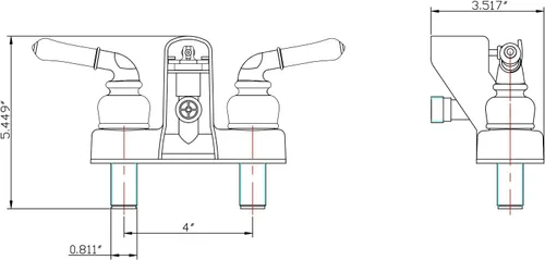 Vista 6 de Dura Faucet DF-SA110C-SN Grifo Desviador de Válvula para Tina y Ducha de RV con Manijas Clásicas (Níquel Satinado Cepillado)