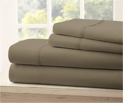 Vista 22 de Juego de sábanas Split King con 2 sábanas bajeras individuales XL, ropa de cama de 5 piezas, sin arrugas, resistente a la decoloración, microfibra