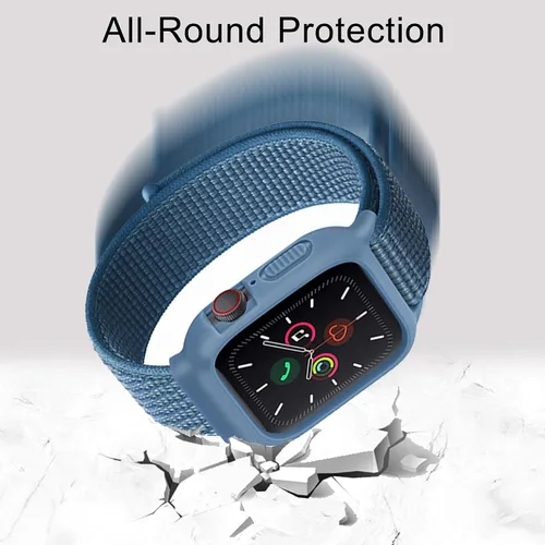 Vista 4 de Paquete de 3 correas de nailon con funda compatible con Apple Watch Band de 1.496 pulgadas, 1.575 pulgadas, 1.614 pulgadas, 1.654 pulgadas, 1.732