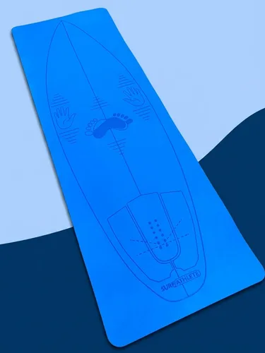 Vista 4 de Esterilla de entrenamiento profesional para postura de surf y pop-up – Esterilla de yoga de surf para práctica de postura de surf, posicionamiento