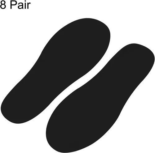 Vista 3 de PATIKIL Adhesivo de huellas de 6 x 2 pulgadas, 8 pares de PVC para suelo de zapatos pequeños para decoración de clase, guía de escaleras, color negro
