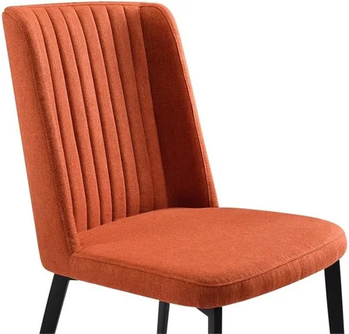 Vista 7 de Armen Living Silla de comedor Maine, tapicería de tela naranja, altura del asiento de 18.5 pulgadas