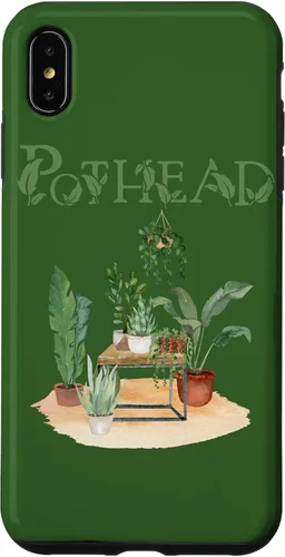 Vista 7 de Carcasa divertida para iPhone 15 Plant Lover Pot Head Green Thumb