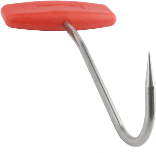Vista 4 de Tinsow 2 piezas de ganchos para carne para carnicería, ganchos de deshuesado en forma de T con mango de 15 cm de acero inoxidable kit