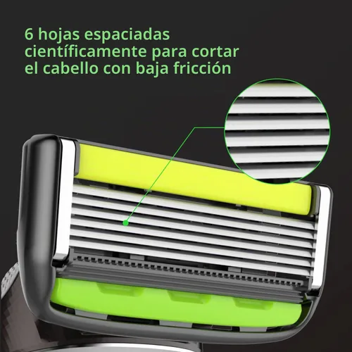 Vista 6 de Dorco Pace 6 Pro - Sistema de maquinilla de afeitar de seis cuchillas con recortadora - Paquete de 10 (1 mango + 10 cartuchos)