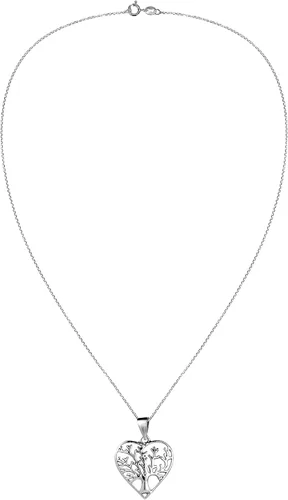Vista 5 de AeraVida Collar de plata esterlina 925 con forma de corazón romántico del árbol de la vida Collar de plata de ley Collar en forma de corazón