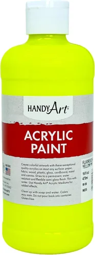 Vista 21 de Handy Art Pintura acrílica, juego de 12 colores, botellas de 16 onzas, acrílico líquido para estudiantes semibrillante, consistencia de flujo