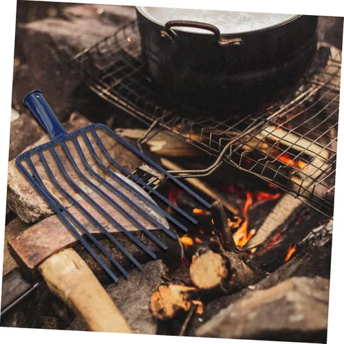 Vista 10 de Happyyami Rastrillo de hojas para arbustos, rastrillo de carbón, pala de carbón, pala de carbón, barbacoa, cucharada de cenizas de carbón