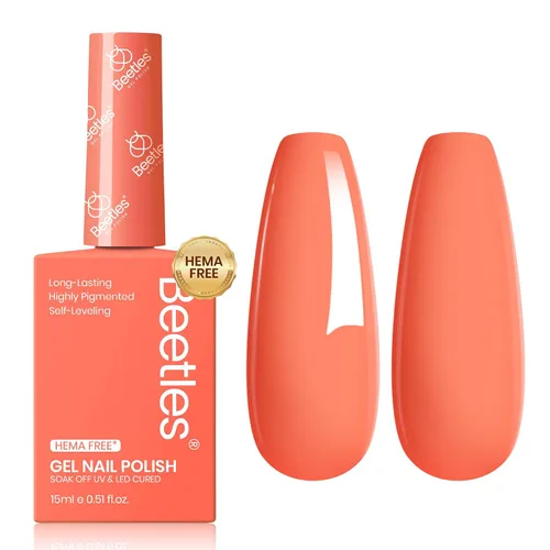 Vista 19 de Beetles - Esmalte de gel blanco, 0.5 onzas líquidas, tamaño completo, sin A - Creme White Hema Free white Rhythm