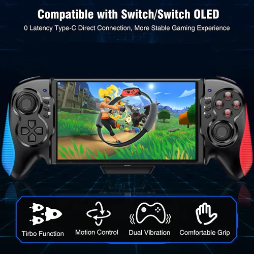 Vista 2 de Rzzhgzq Switch Controller for Nintendo Switch One-Piece Joypad Switch Pro Controller for Handheld Mode Switch Controllers Remote with Adjustable