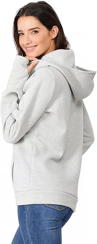 Vista 5 de Sudadera con capucha de maternidad para mujer de manga larga con cremallera para lactancia ropa casual con bolsillo