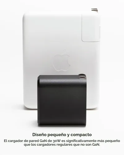 Vista 3 de Mophie GaN - Bloque de cargador USB C de 30 W, cargador de pared rápido para iPhone, iPad, Samsung Galaxy, Google Pixel y más, pinzas compactas