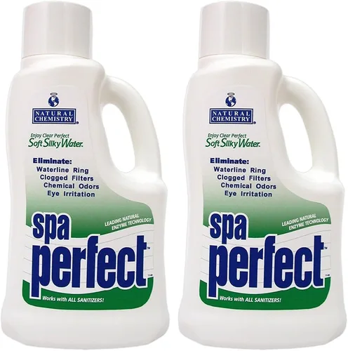 Vista 7 de Natural Chemistry Spa Perfect, 1 litro, hace que el agua se sienta suave y sedosa, elimina el anillo de la línea de flotación, los filtros