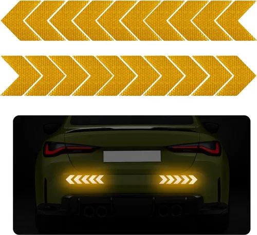 Vista 10 de 20 piezas de calcomanías reflectantes con flecha para coches, impermeables, señal de advertencia de seguridad, calcomanía reflectante, alta
