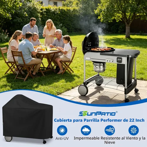 Vista 8 de SunPatio 7152 - Cubierta para parrilla Weber de 22 pulgadas Performer