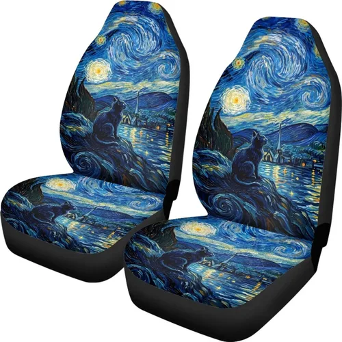 Vista 32 de Talayituse - Funda de asiento de coche con estampado de salpicaduras de pintura de la bandera americana, funda de asiento de cubo para vehículo, 4