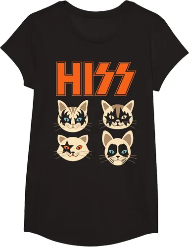 Vista 3 de Camiseta Hiss Funny Cats Kittens Rock Rockin, Negro