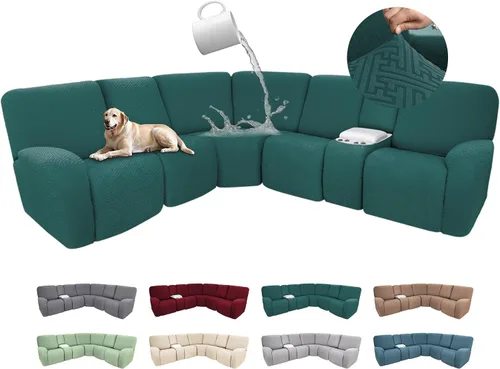 Vista 76 de Fundas de sofá reclinable seccional 100% impermeables para sofá reclinable en forma de L, funda de sofá modular de esquina en forma de L, fundas