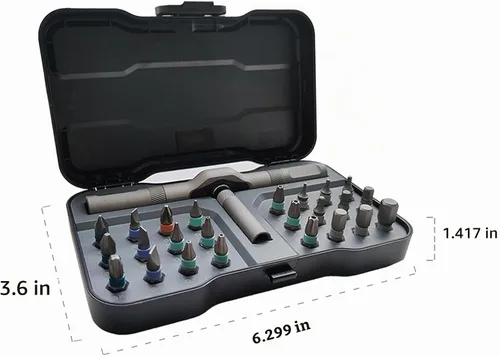 Vista 7 de Juego de destornilladores magnéticos de trinquete 24 en 1, kit de herramientas profesionales de precisión con estuche para electrónica, computadora