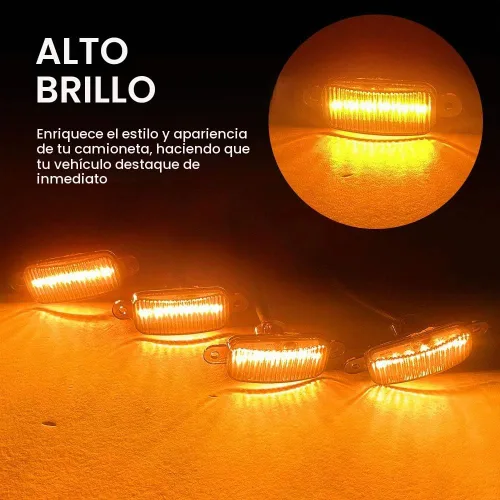 Vista 7 de 4 LED 12W Luces de Advertencia de Parrilla Delantera de Coche Ámbar, Luces de Marcha Diurna Ámbar DRL, Lámpara de Cubierta de Parachoques Delantero