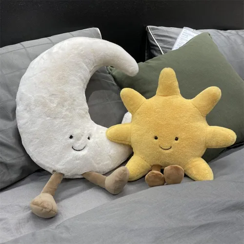 Vista 5 de JOSON Juguetes de peluche con forma de sol, almohadas suaves para sofá, utilizadas para decoración del hogar como regalos de cumpleaños para niños