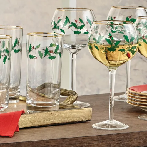 Vista 7 de Lenox 849606 Holiday - Juego de vasos de 4 piezas para bebidas heladas, vajilla navideña, alojamiento