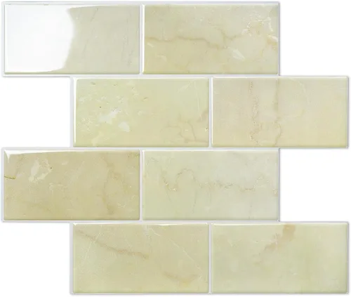 Vista 18 de STICKGOO 10-Sheet Backsplash Peel and Stick Subway Tile, Self Adhesive Vinyl Wall Tiles, Stick on Backsplash for Kitchen and Bathroom(Thicker Design)