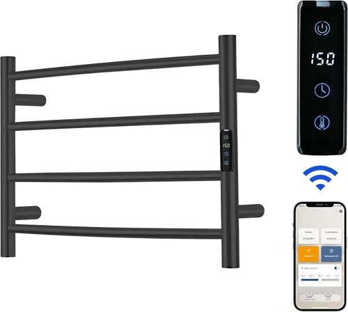 Vista 8 de Toallero Eléctrico con Control de Voz para Alexa y Google Home, TUYA - Calentador de Toallas de Baño Montado en la Pared, Enchufable