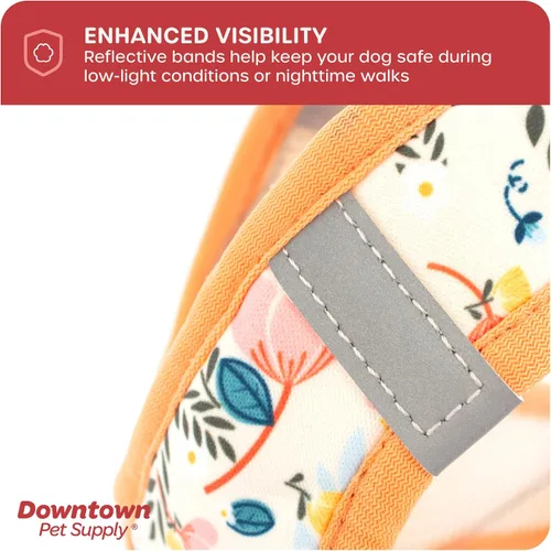 Vista 109 de Downtown Pet Supply Arnés para perro Step-in – Sin tirones, malla acolchada ajustable con ribete reflectante, correa de hebilla segura – Arnés