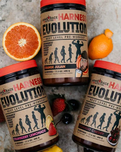 Vista 2 de Arms Race Nutrition Arnés Evolution Next Level Pre-Entrenamiento, 20 porciones (Jalapeño Margarita)