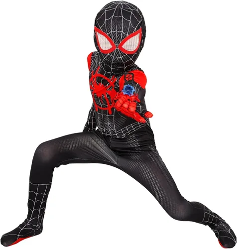 Vista 5 de HEYIYI Disfraz de superhéroe de elastano para niños, tela de licra, trajes de Cospaly, tela de lycra