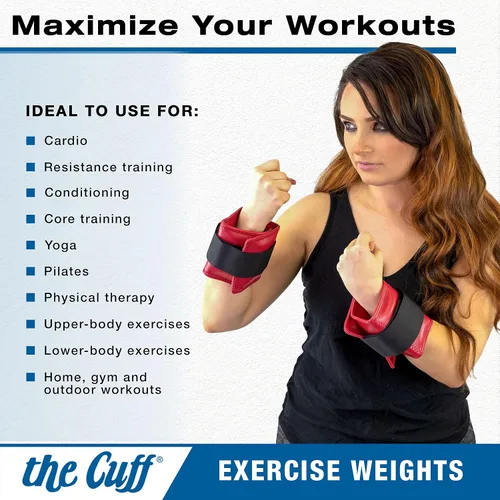Vista 5 de The Cuff Juego de 9 pesas ajustables para tobillo y muñeca para entrenamiento, baile, correr, tonificación y fisioterapia para hombres y mujeres
