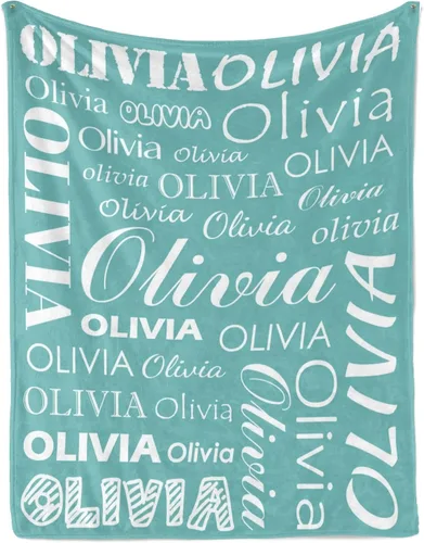 Vista 26 de Manta personalizada con nombre para niños y adultos, manta de franela personalizada con nombre