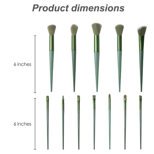 Vista 3 de Brochas de maquillaje, juego de brochas de maquillaje, 13 piezas de brochas de maquillaje para base, corrector para cejas, sombras de ojos, polvo