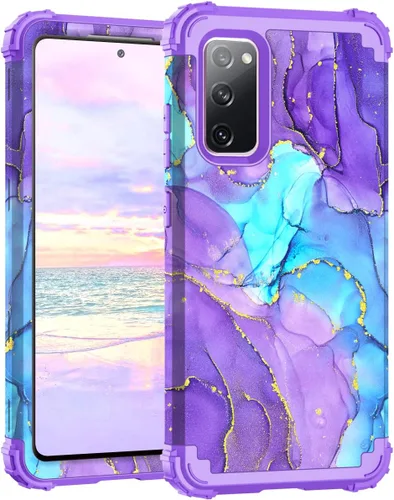 Vista 61 de Hocase Funda para Galaxy S20 FE 5G, Protección resistente a prueba de golpes, goma de silicona suave + parachoques de plástico duro, funda