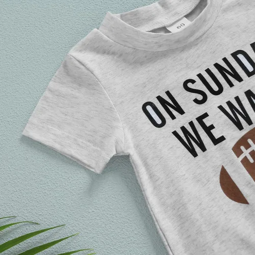 Vista 5 de BULINGNA Mono divertido para el verano con texto en inglés We Watch Football with Daddy