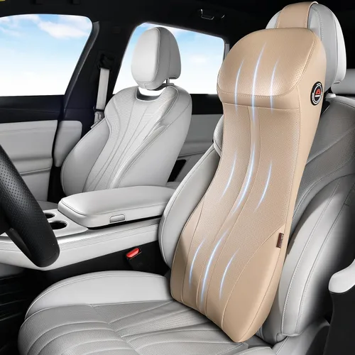 Vista 10 de Coverado Cojín para asiento de automóvil y almohada de apoyo lumbar, almohada ergonómica integrada de espuma viscoelástica para el cuello, cojín