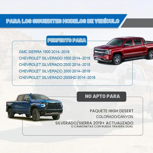 Vista 6 de Fundas de bolsillo para estaca para riel de cama, compatibles con GMC Sierra 1500/Chevy Silverado 1500 2014-2018 y Silverado/Sierra 2500/3500HD