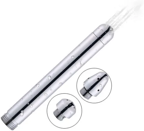 Vista 6 de Boquilla Ducha 3 cabezas aluminio limpiador limpiador Colonic Douche System Cleaner(Plata)