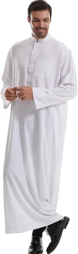 Vista 7 de Ropa musulmana para hombre, bata de caftán duradera, vestido largo de Dubai, ropa étnica, 1 bata suave