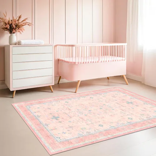 Vista 116 de Hazo Haus – Alfombra pequeña para entrada, cocina o baño, antideslizante con base de goma, resistente a las manchas y a la decoloración, diseño