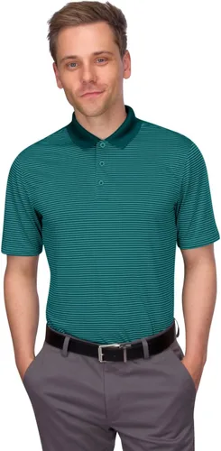 Vista 2 de Three Sixty Six Camisas de golf de secado rápido para hombre, polo casual de manga corta que absorbe la humedad verde (Atlantic Green)
