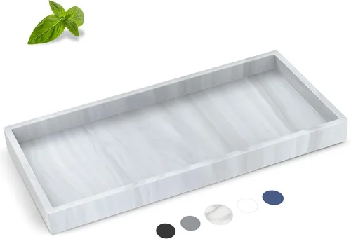 Vista 20 de Bandeja de baño de silicona, bandeja de baño pequeña negra a prueba de roturas, bandejas de tocador duraderas de silicona de alta calidad para Negro