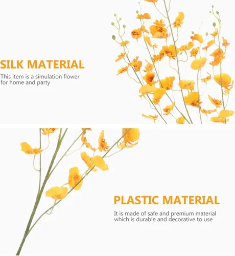 Vista 7 de ORFOFE Artificial Real Touch Oncidium Flor Falsa Decoración Casa Jarrón Decorativo DIY Accesorio