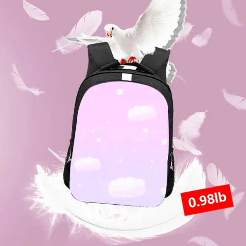 Vista 6 de Mochila de anime de dibujos animados para niñas y mujeres, linda mochila escolar Kawaii, doble capa, gran capacidad, mochila de viaje, Color 3