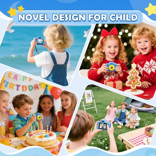 Vista 5 de Desuccus Cámara para niños, juguetes de Navidad y cumpleaños para niños y niñas, juguetes para niños de 3, 4, 5, 6, 7, 8, 9 años, cámara de video